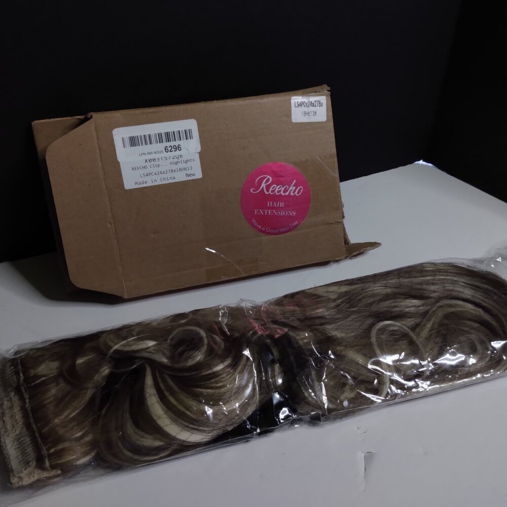 REECHO Women's Hair Extension with highlights LS4PCx24x278 18H613#